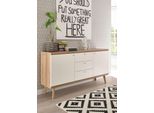 Credenza Merle 160Cm Rovere Riviera / Bianco Opaco Cassettiera Soggiorno