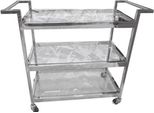 Casa Padrino Carrello Di Servizio Argento 93 X 40 X H. 79 Cm - Carrello Per Hotel Ristorante Catering