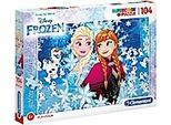 Clementoni 20153 Clementoni-20153-Glitter Puzzle-Frozen-104 Pezzi, Multicolore