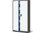 Set Di 3 Schedari C001 Armadio In Metallo Armadio In Acciaio Armadio Per Utensili Armadio Per Ufficio Armadio Per Archiviazione Armadio Universale Verniciatura A Polvere Porte A Battente 185 Cm X 90 Cm X 40 Cm Colore: Antracite/Bianco