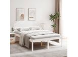 The Living Store Letto Senior Bianco 120X200 Cm In Legno Di Pino Massiccio