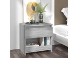The Living Store Comodino Grey Sonoma 40X30X39 Cm Materiale A Base Di Legno