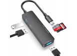 6 In 1 Hub Type-C Per Adattatore Usb 2.0 / Usb 3.0 / Tf / Sd Per Macbook / Laptop Windows