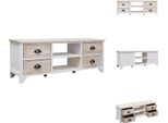 Vidaxl Mobile Tv 108X30X40 Cm In Legno Massiccio Paulownia - Mobili Tv
