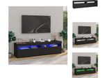 Vidaxl Mobili Tv 2 Pezzi Con Luci Led Nero 75X35X40 Cm - Mobili Tv