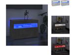 Vidaxl Mobili Tv Luci Led 2 Pz. Grigio Cemento 60X35X40 Cm - Mobili Tv