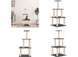 Vidaxl Graffiatoio Con Tiragraffi In Sisal Grigio Scuro 111 Cm - Graffiatoio - Alberi Da Graffio - Torre Per Gatti - Arredo Per Gatti