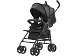 Passeggino Leggero Vevor, Compatto, Facile Da Piegare, Con Schienale Regolabile, Telaio Acciaio Al Carbonio, Ampio Cestino Portaoggetti, Portabicchieri, Passeggino Con Ombrello Nero