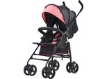 Vevor Passeggino Leggero, Compatto, Facile Da Piegare, Con Schienale Regolabile, Telaio Acciaio Al Carbonio, Ampio Cestino Portaoggetti, Passeggino Con Ombrellonero/Rosa