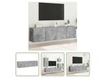 The Living Store Pensili Tv 2 Pz. Grigio Cemento 80X30X41 Cm