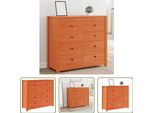 The Living Store Mobile Laterale Marrone Cera 100X40X90 Cm In Legno Di Pino Massiccio