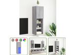 The Living Store Mobile Tv Con Luci Led Grigio Sonoma 30,5X30X102 Cm