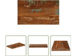 The Living Store Piano D'appoggio 50X20X2,5 Cm Rettangolare In Legno Massiccio Di Recupero