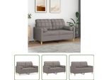 The Living Store Divano A 2 Posti Con Cuscini Decorativi In Tessuto Taupe 120 Cm