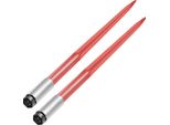 Picchetto Per Fieno Vevor, 109,2 Cm, Portata 1366 Kg, Picchetto Per Balle, Fissaggio Rapido, Picchetto Quadrato Per Balle Di Fieno, 4,3 Cm, Forche Per Balle Con Rivestimento Rosso, Picchetto Per Fieno Con Dado Esagonale E Manicotto Per Pale, Trattori, Caricatori
