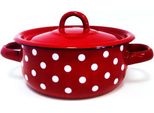Casseruola Smaltata Con Coperchio 1,5 L, Decoro A Pois