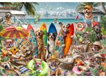 Puzzle Bluebird Cani E Gatti Da Spiaggia - 2000 Pezzi
