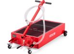 Vetor Vaschetta Di Raccolta Olio A Basso Profilo, 75,7 L, Con Pompa Manuale, Tubo Flessibile Da 2,2 M E Maniglia Pieghevole A T, A Prova Di Perdite E Resistente Alla Corrosione, Per Auto, Suv, Camion, Veicoli Fuoristrada, Rosso