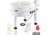 Vevor Tornio Per Ceramica Macchina Per Modellare La Ceramica 28 Cm Tornio Per Ceramica Con Pedale Regolabile E Ciotola Rimovibile, Set Completo Di Tornio Per Ceramica Per Lavori Di Artigianato Artistico Fai Da Te, Bianco
