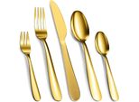 Set Di Posate, Acciaio Inox, Servizio Per 12 Persone, Oro