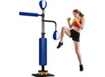 Supporto Per Pugilato, Struttura In Acciaio, Altezza Regolabile 140-205 Cm, Dimensioni 107 X 36 Cm, Contiene Due Speedball, Base Stabile Con Ventose