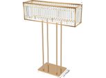 Portafiori, Design Moderno, Struttura Resistente In Cristallo E Ferro, Oro
