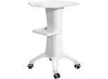 Carrello Per Salone Di Bellezza, Abs Resistente, Mobile Con Ruote Silenziose, Bianco