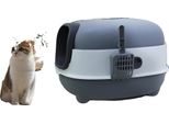 Lettiera Per Gatti, Struttura Chiusa, Facile Da Pulire, Grigio