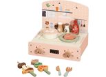 Cucina Da Gioco Per Bambini, Set Per Barbecue In Legno, Gioco Di Ruolo Immaginativo, Rosa