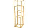 Set Di Portafiori, Design Geometrico, Struttura In Metallo Resistente, Oro, 4 Misure