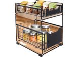 Mensola Organizer Sottolavello, Acciaio Al Carbonio, Design A 2 Livelli, Dimensioni: 65X40X30 Cm, Capacità Di Carico: 13,6 Kg, Soluzione Di Stoccaggio Versatile