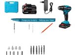 Trapano A Batteria, Funzionamento A 2 Velocità, Set Da 24 Pezzi, 2 Batterie Max, Eu