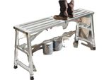 Piattaforma Da Ponteggio Pieghevole, Altezza Regolabile Da 60 Cm A 90 Cm, Carico Massimo 200 Kg, Struttura In Tubi Rinforzati, Piedini Antiscivolo