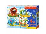 Castorland Animali D'africa,4 Xpuzzle(4+5+6+7)
