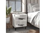 Maison Exclusive - Comodino Con Gambe In Metallo Bianco Lucido 40X30X50 Cm