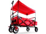 Carrello Pieghevole Da Giardino Da Spiaggia Fuxtec City CT500 Anti Uv Parasole Rosso Rot
