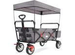Carrello Pieghevole Da Giardino Da Spiaggia Fuxtec City CT500 Anti Uv Parasole Grigio Grau