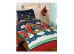 Rapport - Set Di Biancheria Da Letto, Grotta Di Babbo Natale, Design Natalizio AG1644 (Junior) (Blu/Rosso/Bianco)