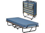 Letto Pieghevole Con Materasso Letto Per Ospiti Portatile E Arrotolabile 190 X 80 X 33 Cm Blu