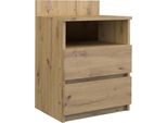 Comodino Con Cassetti E Scaffale Taavi - Rovere Artisan