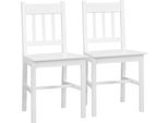 Sedia Da Pranzo Homcom, Set Di 2 Sedie Da Cucina, Sedia Da Pranzo Con Schienale, Sedie Da Cucina, Sedia Da Soggiorno Per Cucina, Sala Da Pranzo, Legno Di Pino, Bianco, 41 X 46,5 X 85,5 Cm