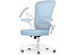 Sedia Da Ufficio - Seduta Ergonomica - Sedia Con Braccioli Ribaltabili A 90° - Supporto Lombare - Regolabile In Altezza - Blu
