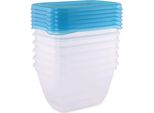 Lorelli Set Di 6 Contenitori Per Alimenti á 0,25L Coperchio, Ciotola, Lavabile In Lavastoviglie Blu