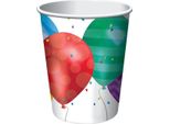 Creative Party - Bicchiere Da Festa "Balloon Blast"" Confezione Da 8 Pezzi - Carta SG26762 (Taglia Unica) (Bianco/Colorato)"