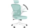 Sedia Da Ufficio - Sedia Ergonomica Da Ufficio - Sedia Girevole Con Supporto Lombare - Poggiatesta, Braccioli E Altezza Regolabili - Bianco E Verde