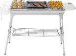 Fch Grill Griglia A Carbone Grill In Acciaio Inox Con Griglia Ripiano Gambe Pieghevoli 100 X 31 X 71 Cm