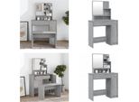 Vidaxl Tavolino Da Toilette Con Specchio Grey Sonoma 86,5X35X136 Cm - Tavolino Da Toilette - Tavolino Da Trucco - Tavolino Per Cosmetici - Tavolino Da Toilette