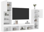 Maison Exclusive - Mobili Tv A Muro Con Led 4Pz Biancin Legno Multistrato