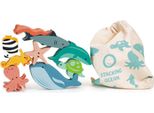 Mentari Gioco Di Legno Per Impilare L'oceano - Giocattolo Educativo Con Animali Marini Per Bambini