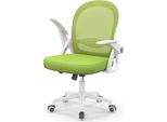 Sedia Da Ufficio Ergonomica - Sedia Da Scrivania Con Rivestimento In Rete Traspirante - Braccioli Ribaltabili - Regolabile In Altezza - Sedia Girevole A 360° - Verde